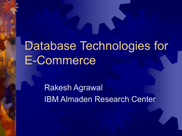 Database Technologies for E-Commerce