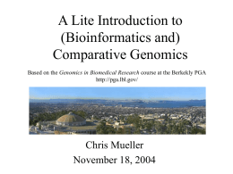 A Lite Introduction toComparative Genomics