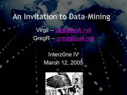 An Invitation to Data-Mining