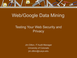 Web/Google Data Mining - Colorado Higher Ed Computing