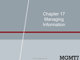 Chapter 17 Managing Information