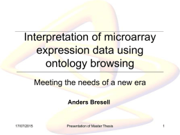 Interpretation of microarray expression data using