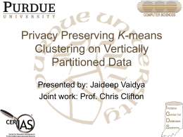 Privacy Preserving Data Mining on Vertically Partitioned Data