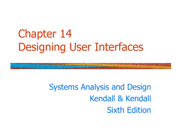 Chapter 18 Designing The User Interface