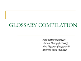 GLOSSARY COMPILATION