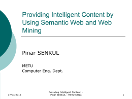 Providing Intelligent Content by Using Semantic Web and