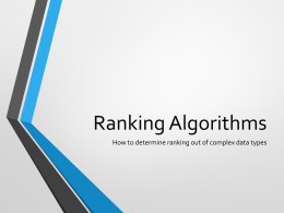 Ranking Algorithms