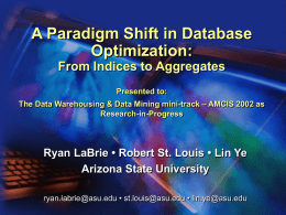 A Paradigm Shift in Database Optimization: From Indices to