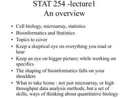 STAT 254 -lecture1 An overview