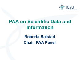 PAA on Scientific Data and Information