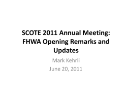 SCOTE 2011 Annual Meeting: