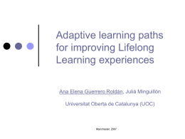 Adaptive learning paths for improving Lifelong learning