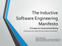 The Inductive Software Engineering Manifesto: Principles