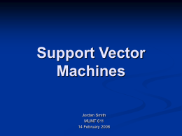 Support Vector Machines - McGill Schulich Faculty of Music