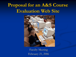 Proposal for A&S Course Evaluation Web Site