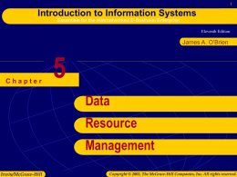 Chapter 5: Data Resource Management