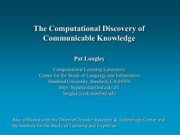 Computational Discovery of Communicable Knowledge