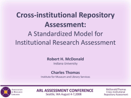 Cross-institutional Repository Assessment: a Standardized