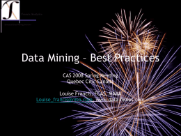 Data Mining – Best Practices