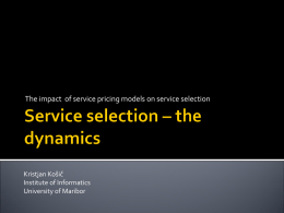 Services selection