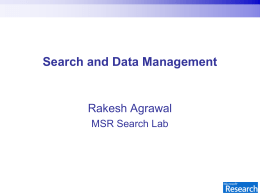 Microsoft Search Labs - Berkeley Database Research