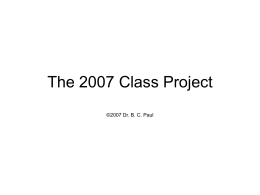The 2007 Class Project