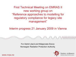 First Technical Meeting on EMRAS II