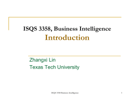 Business Intelligence - Texas Tech University