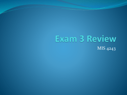 Exam 1 Review - University of Tulsa
