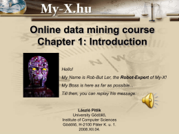 Online data mining course Chapter 1