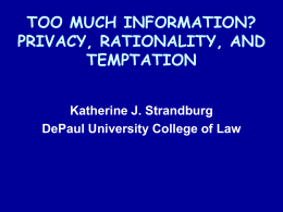 too much information?: information privacy and