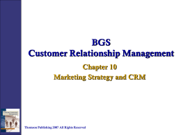 BGS Customer Relationship Management Chapter 10 Marketing