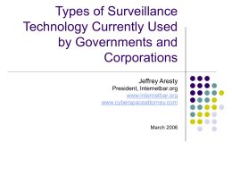 Types of Surveillance Technology Currently Used by Governments
