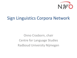 The Sign Linguistics Corpora Network: Towards Standards for