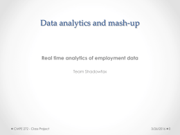 Real time analytics of unemployment data