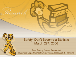 Safety: Don`t Become A Statistic