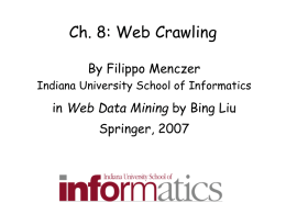 Ch. 8: Web Crawling - Personal Web Pages