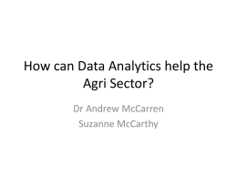 How can Data Analytics help the Agri Sector?