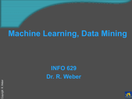 Machine Learning, Data Mining