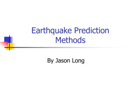 Earthquake Prediction Methods