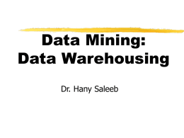 Data warehousing and OLAP Technology