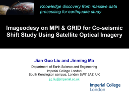 Imageodesy on MPI & grid for co-seismic shift study using satellite