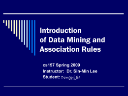 DataMining and Association Rules by Dongyi Jia