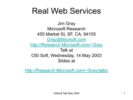 Real Web Services - Microsoft Research