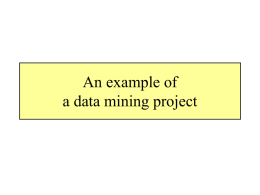An example of a data mining problem