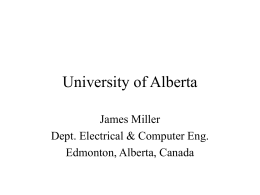 James Miller, U. Alberta, Canada