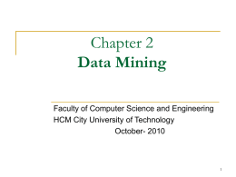 Chapter 2 Data Mining - Faculty of Computer Science & Engineering