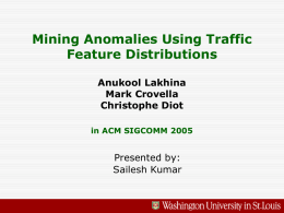 Mining Anomalies Using Traffic Feature Distributions