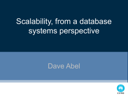 Scalability, from a database systems perspective