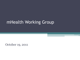 Interagency Working Group to Integrate mHealth